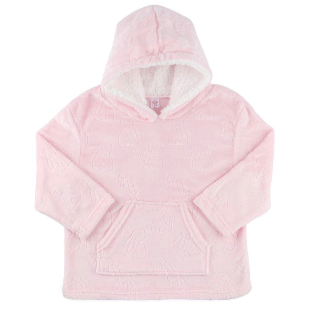 Girls Baby Pink Embossed Bunny Hoodie 6-24 Months One Size
