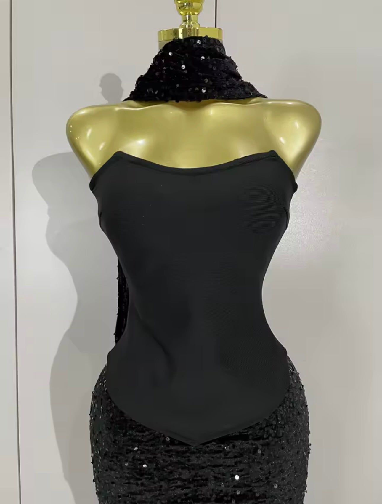 Lucinda Black Top ,Skirt and Drape Set PREORDER