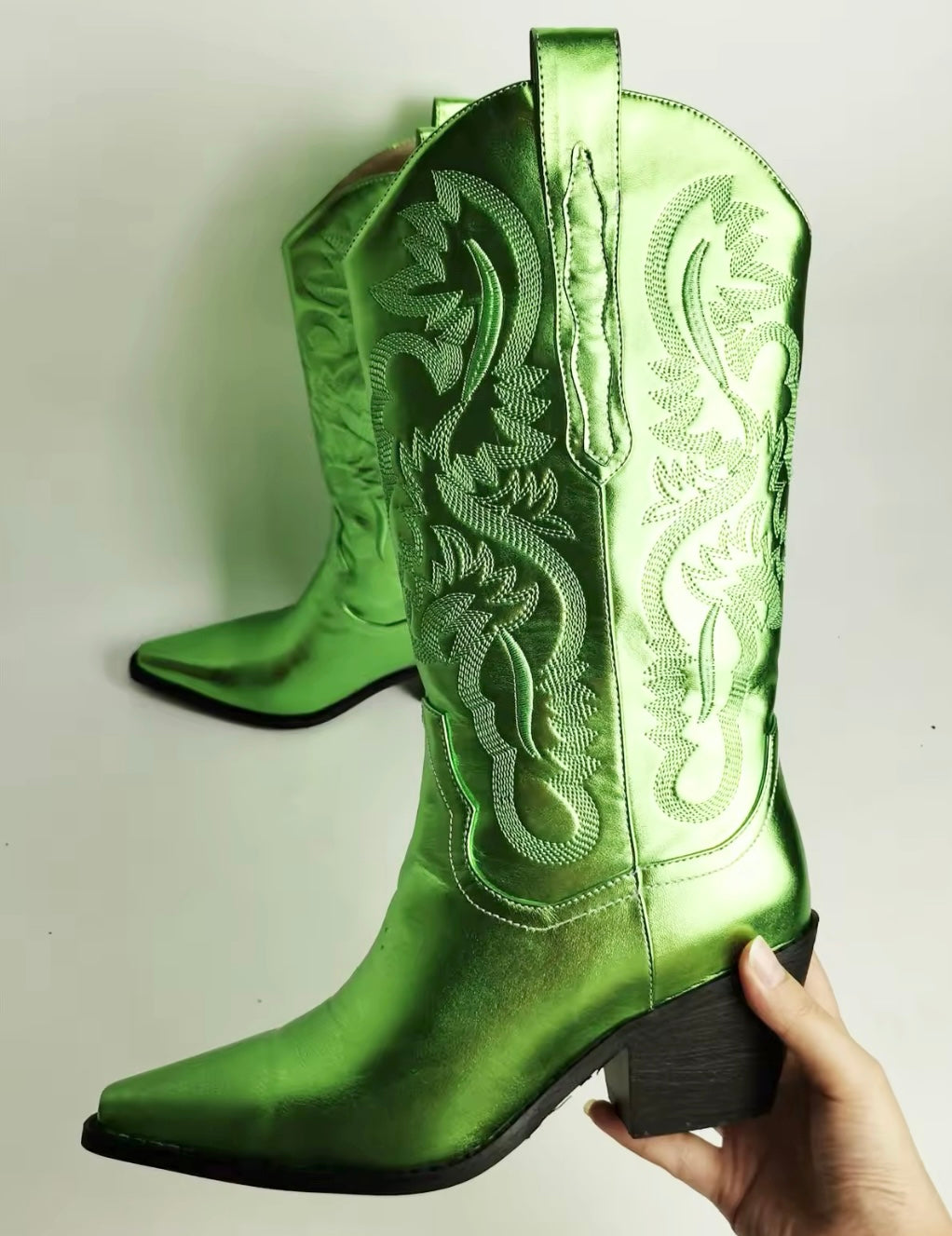 Taylor Green Mid Calf Metallic Cowboy Boots PREORDER