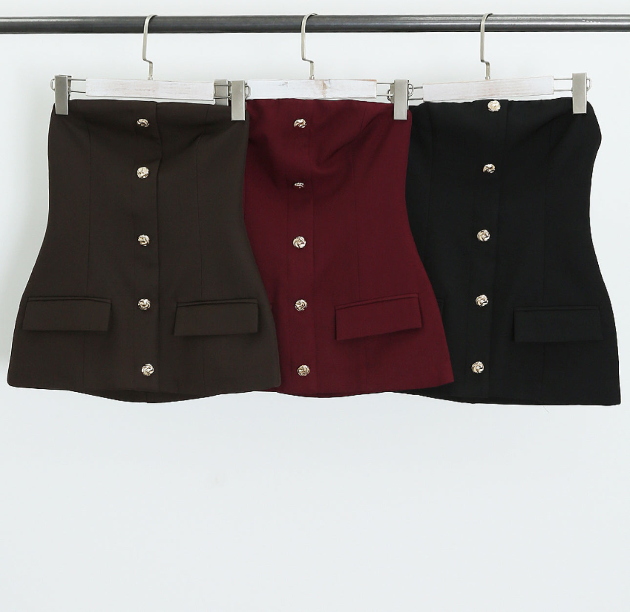 Blair Tailored Bandeau Button Front Top