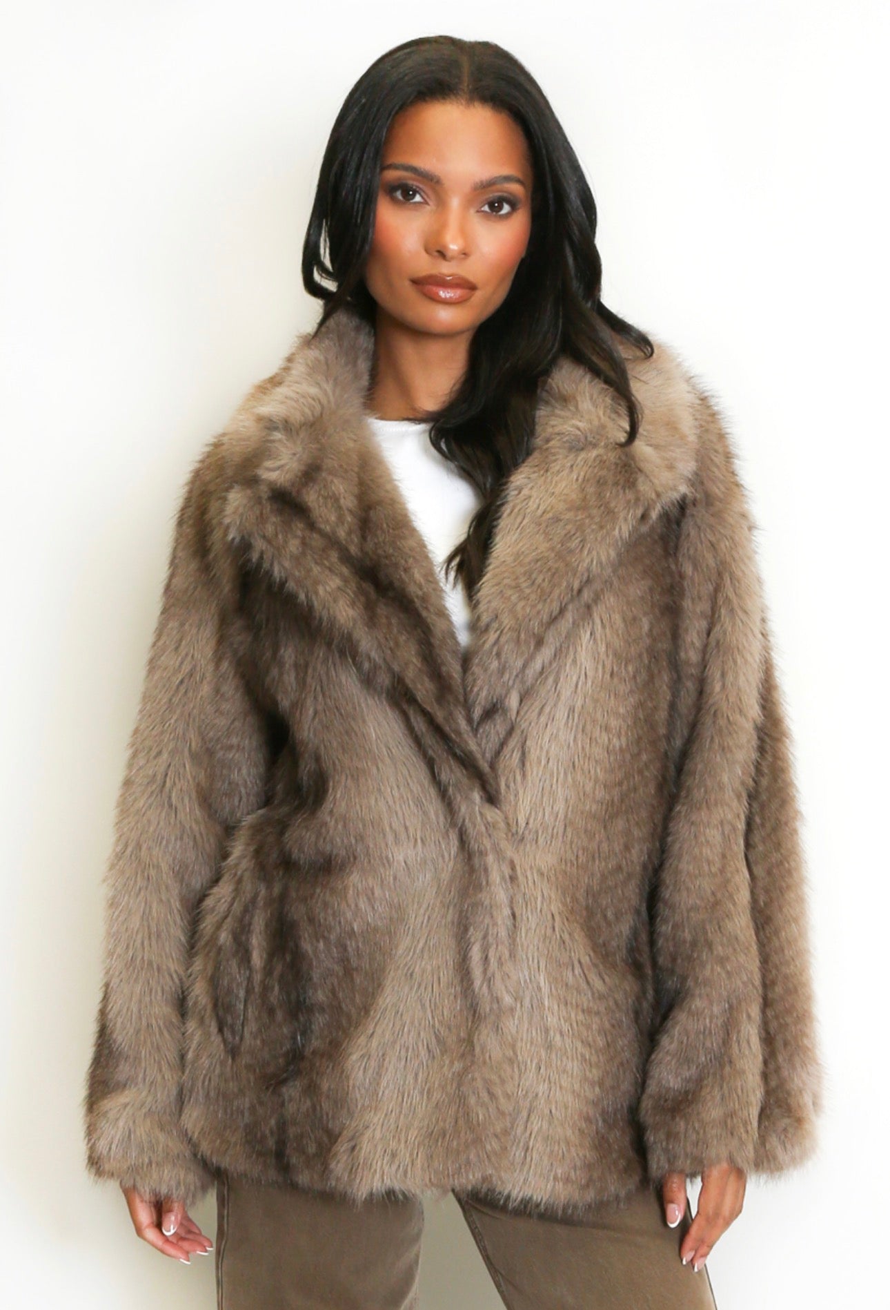 Arctic Vintage Style Chunky Faux Fur Jacket
