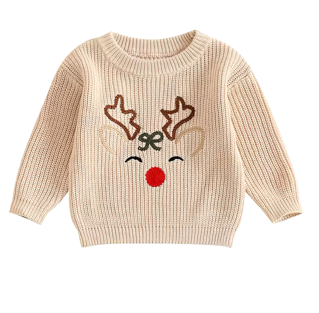 Children’s Reindeer Embroidered Christmas Jumper