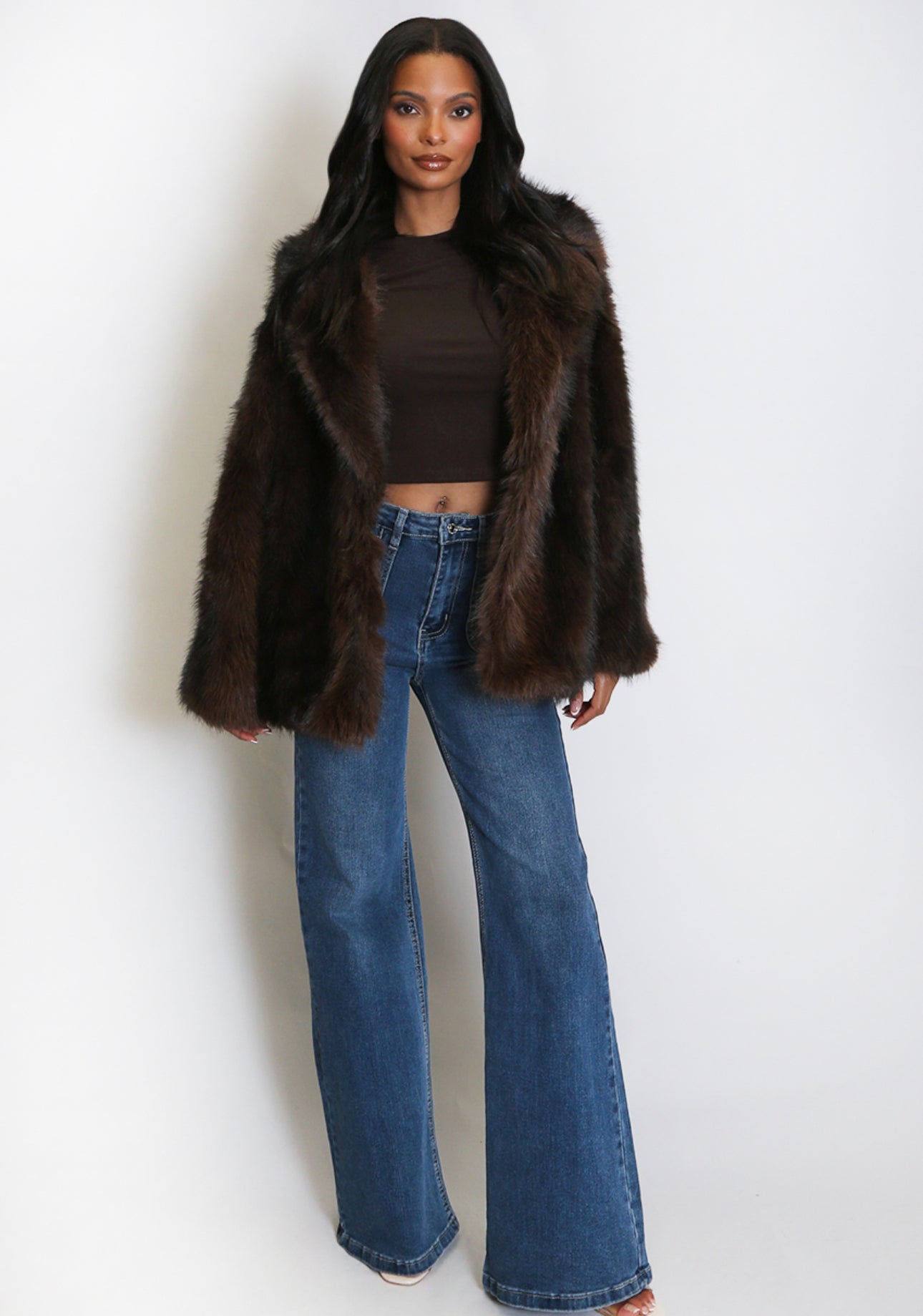 Arctic Vintage Style Chunky Faux Fur Jacket