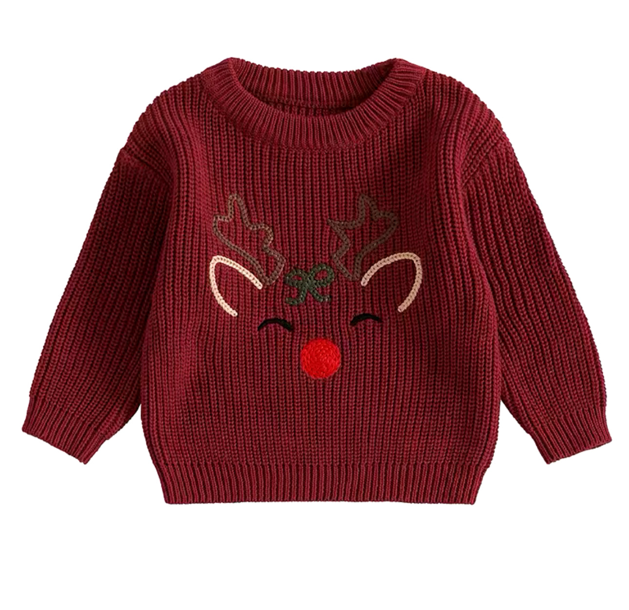 Children’s Reindeer Embroidered Christmas Jumper