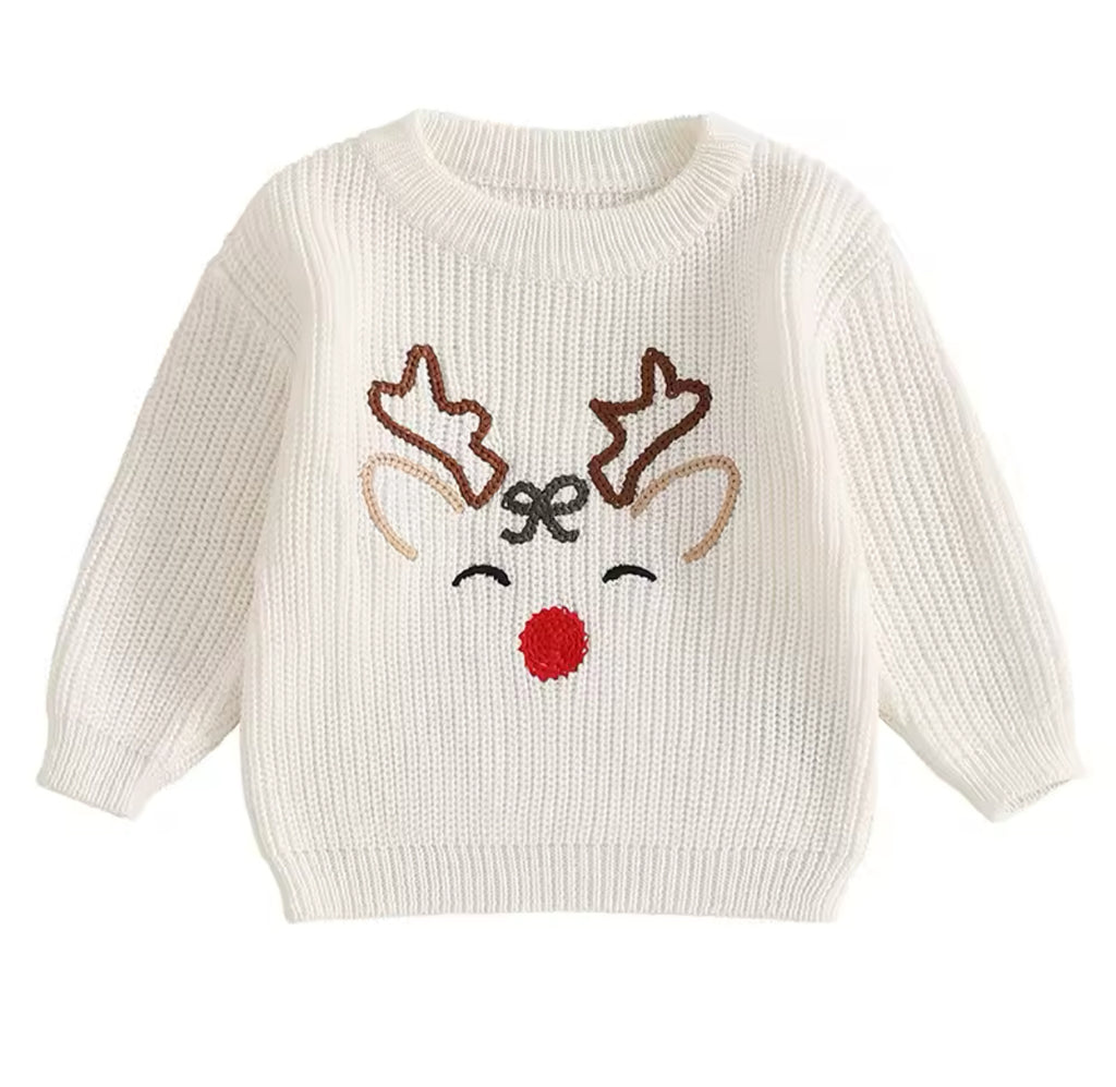 Children’s Reindeer Embroidered Christmas Jumper