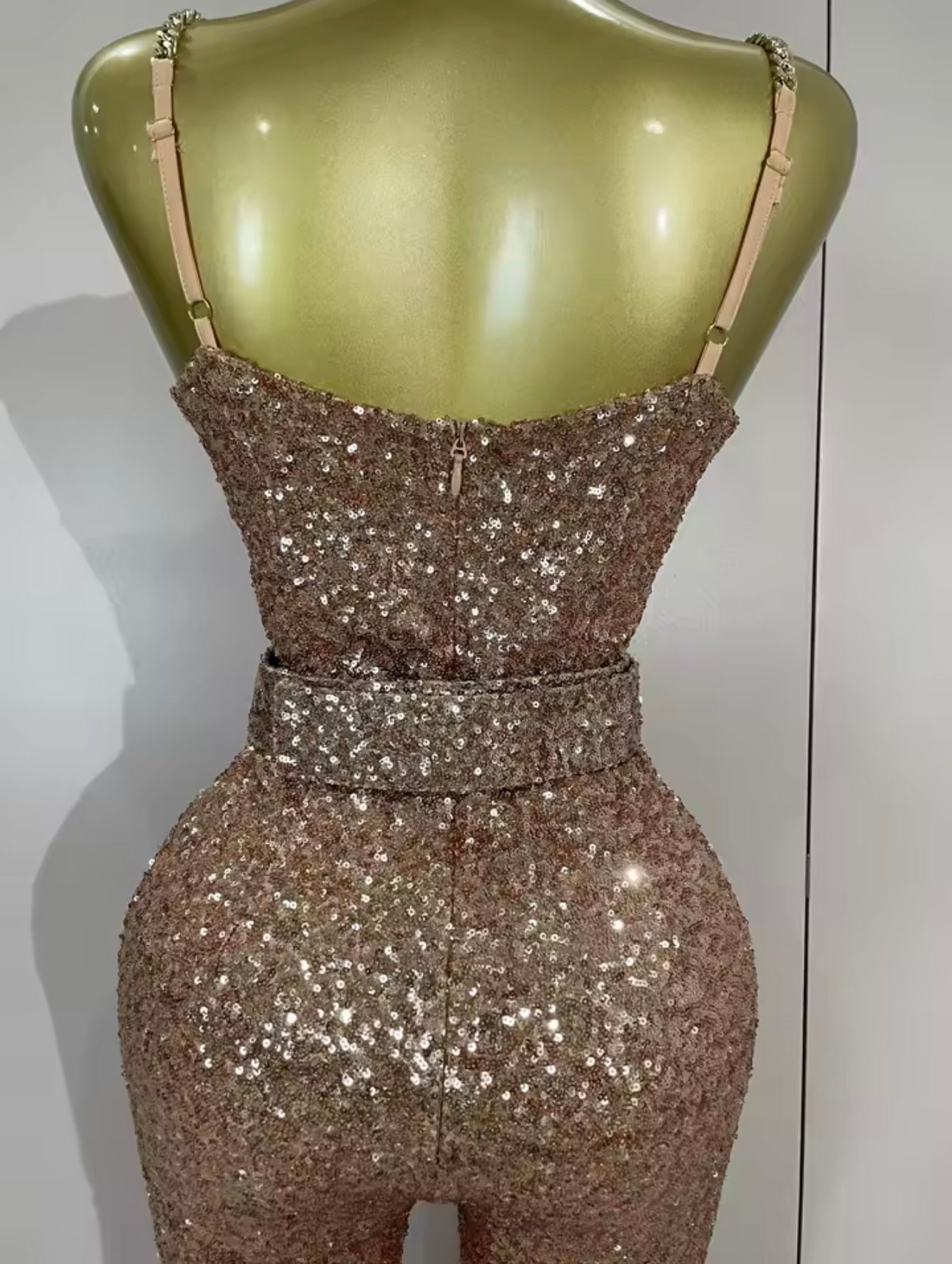 Jolene Champagne Embellished Jumpsuit PREORDER