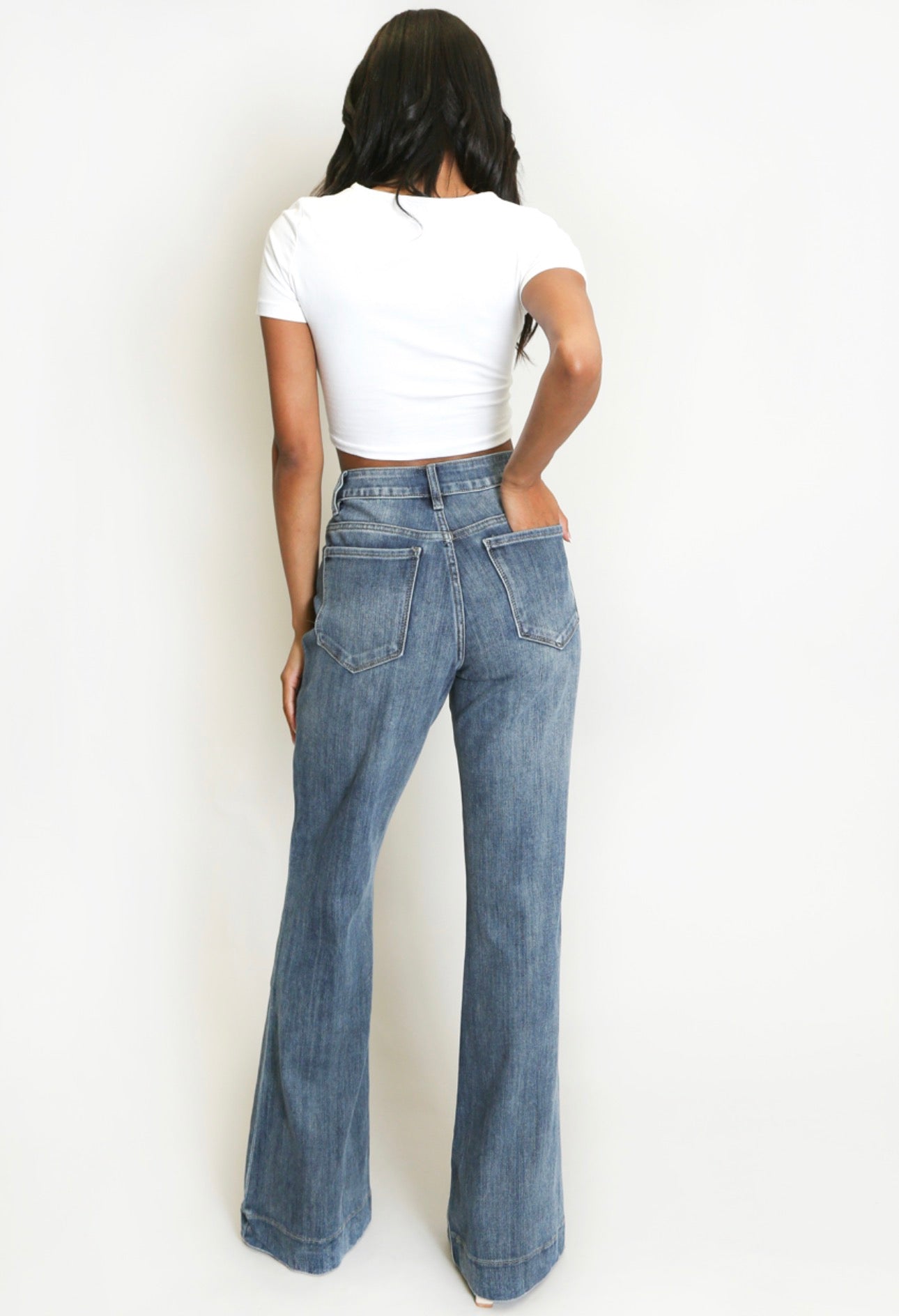 Olivia Front Seam Detail Flare Jeans
