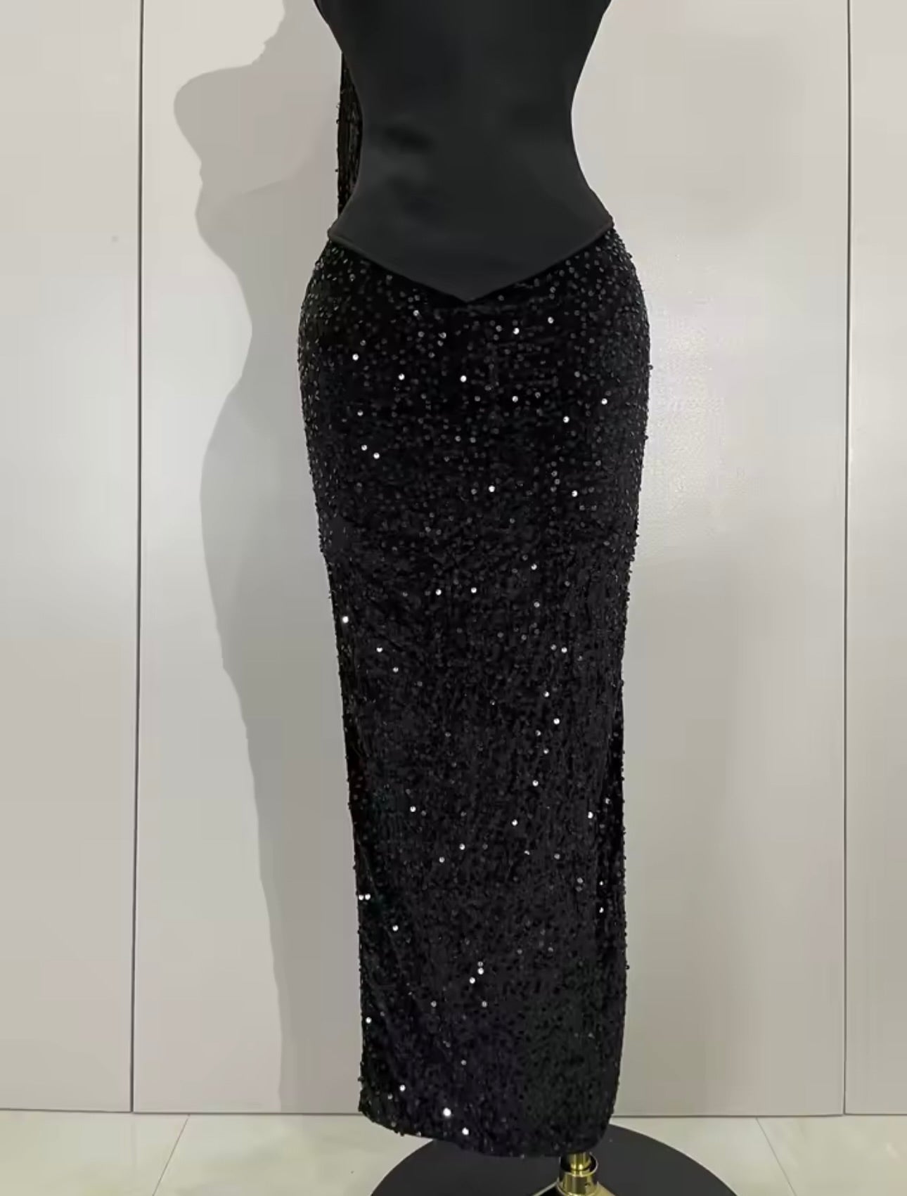 Lucinda Black Top ,Skirt and Drape Set PREORDER