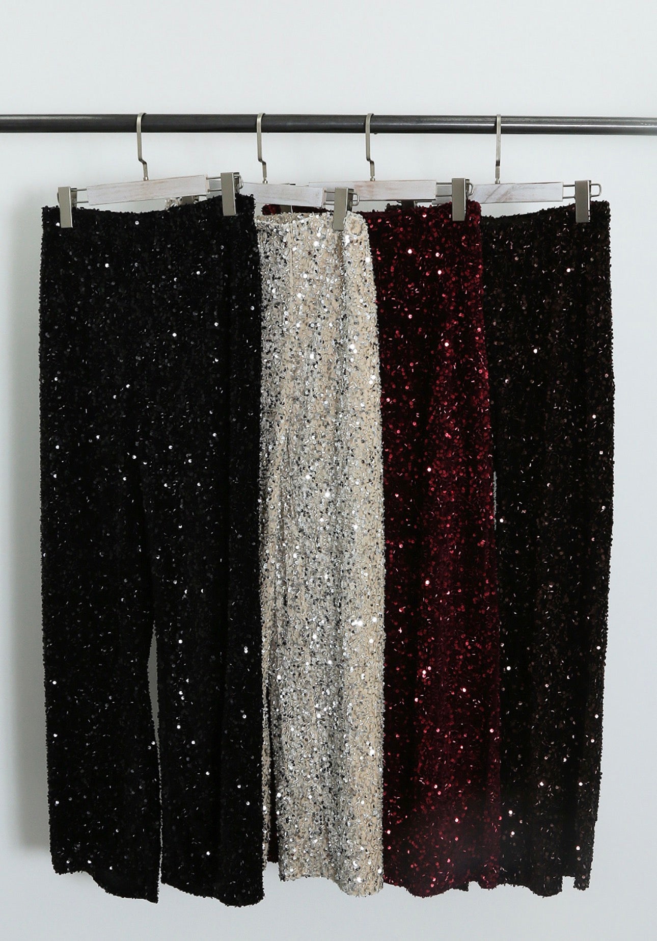 Peyton Sequin High Waisted Wide Leg Trouser