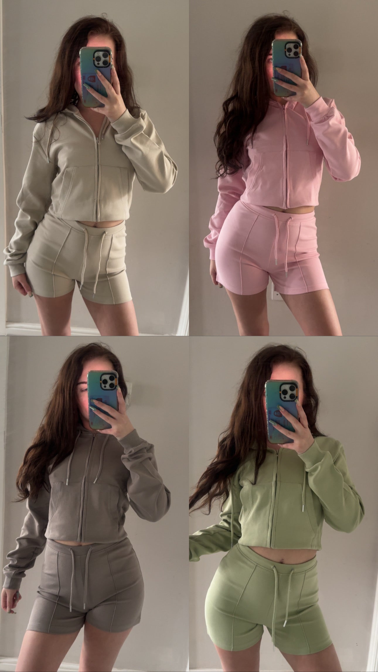 Elena Scuba Zip Hoodie & Seam Detail Shorts Set