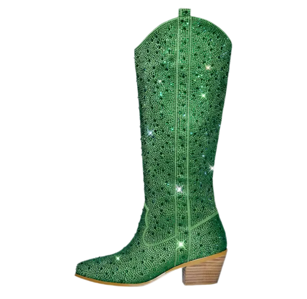 Aurora Green Handmade Diamante Rhinestone Cowboy Boots PREORDER