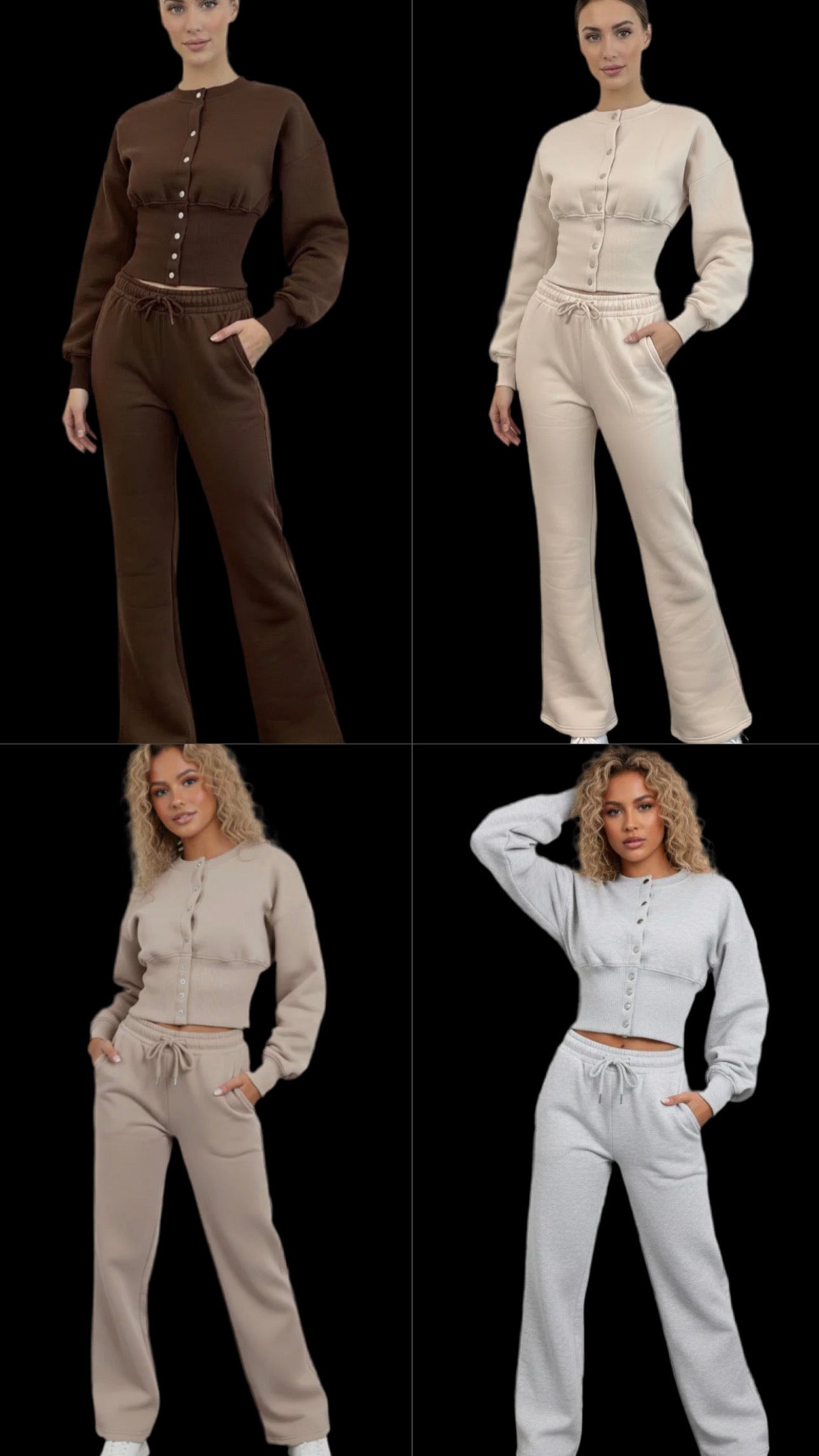 Ari Button up Compress Waist Corset Tracksuit (various)