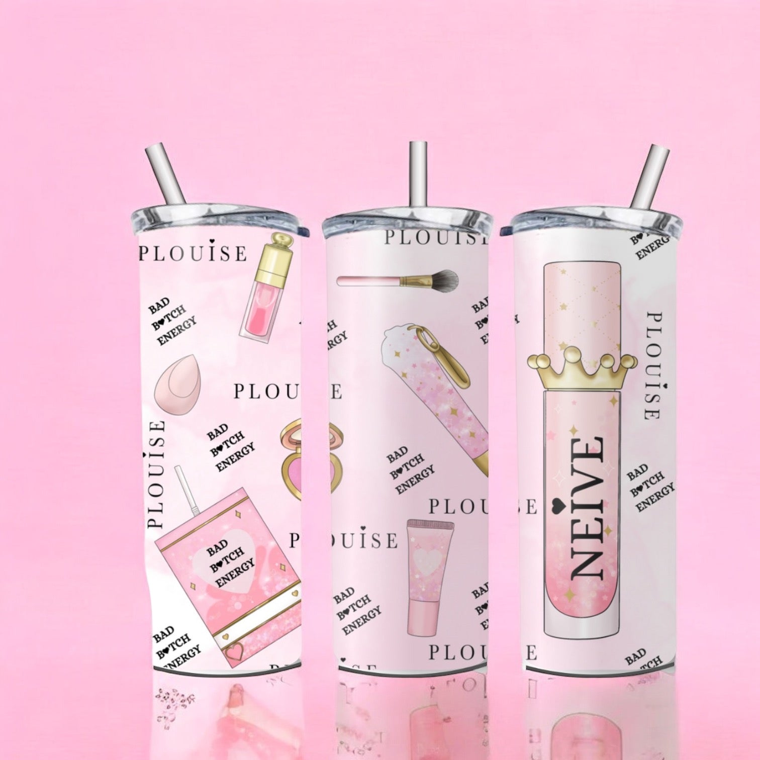 P inspired make up tumblers