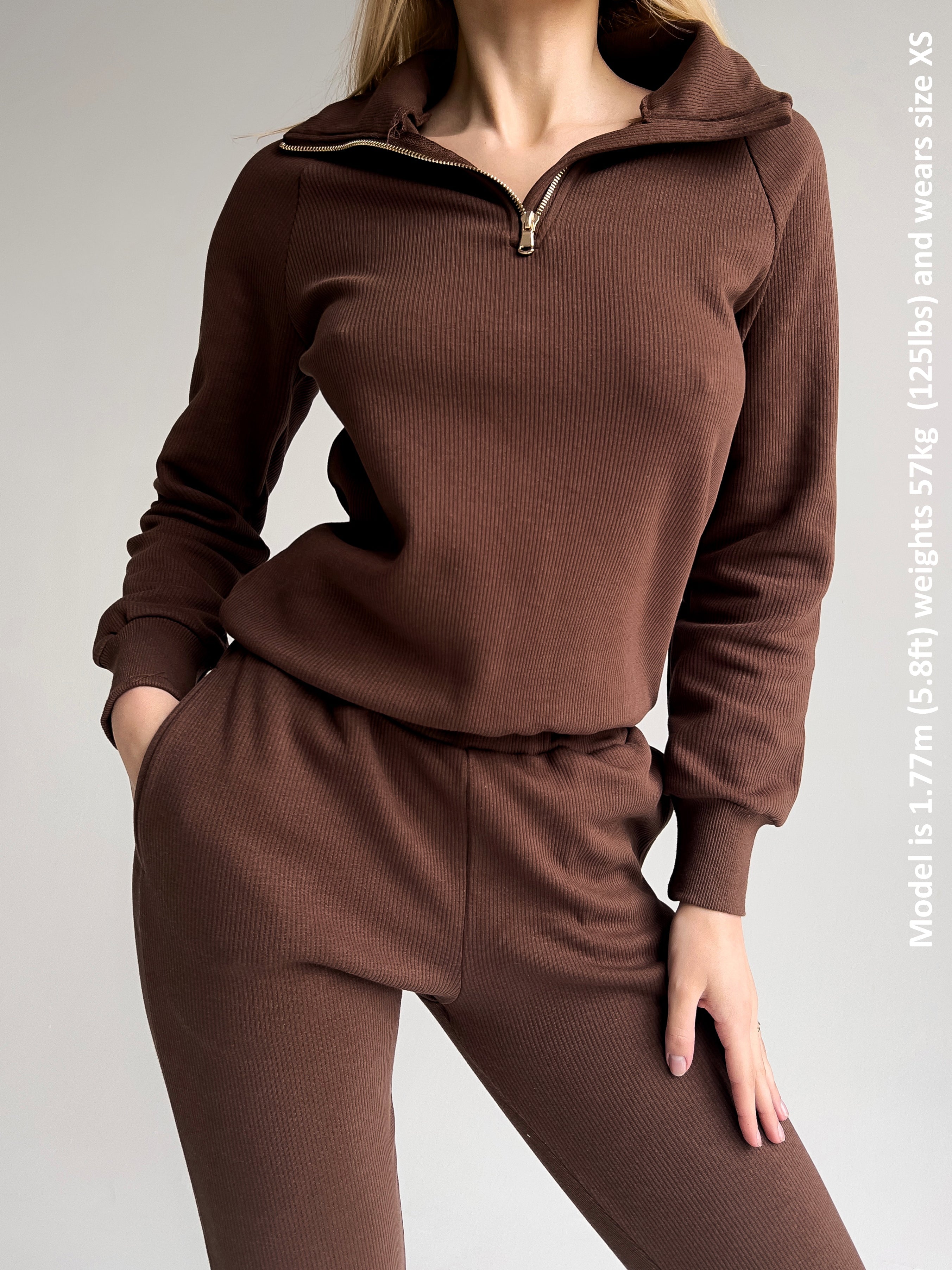 Walnut  Adult Thick Ribbed Tracksuit