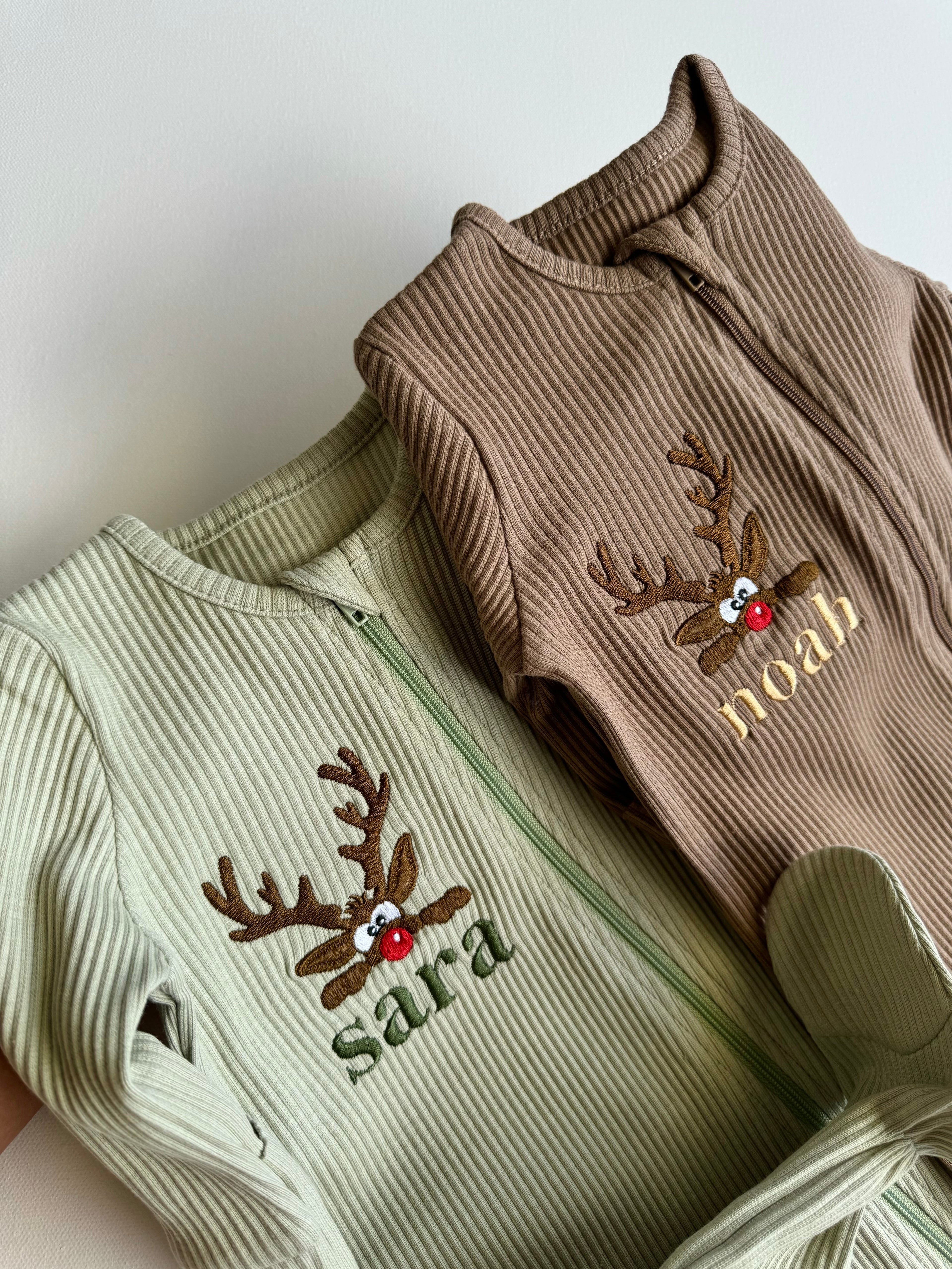 Christmas Reindeer Zip Sleepsuit 0/3-2/3