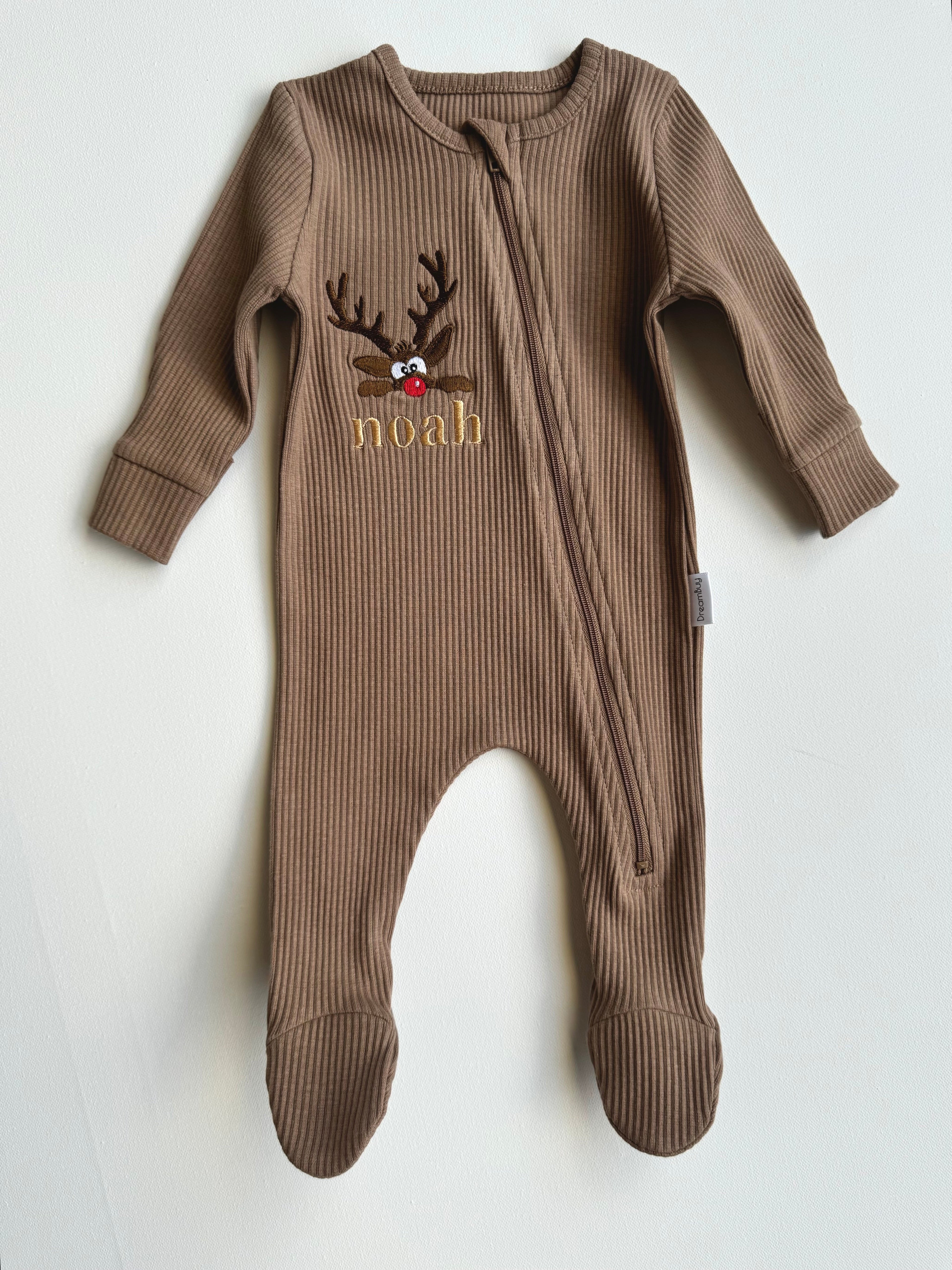 Christmas Reindeer Zip Sleepsuit 0/3-2/3