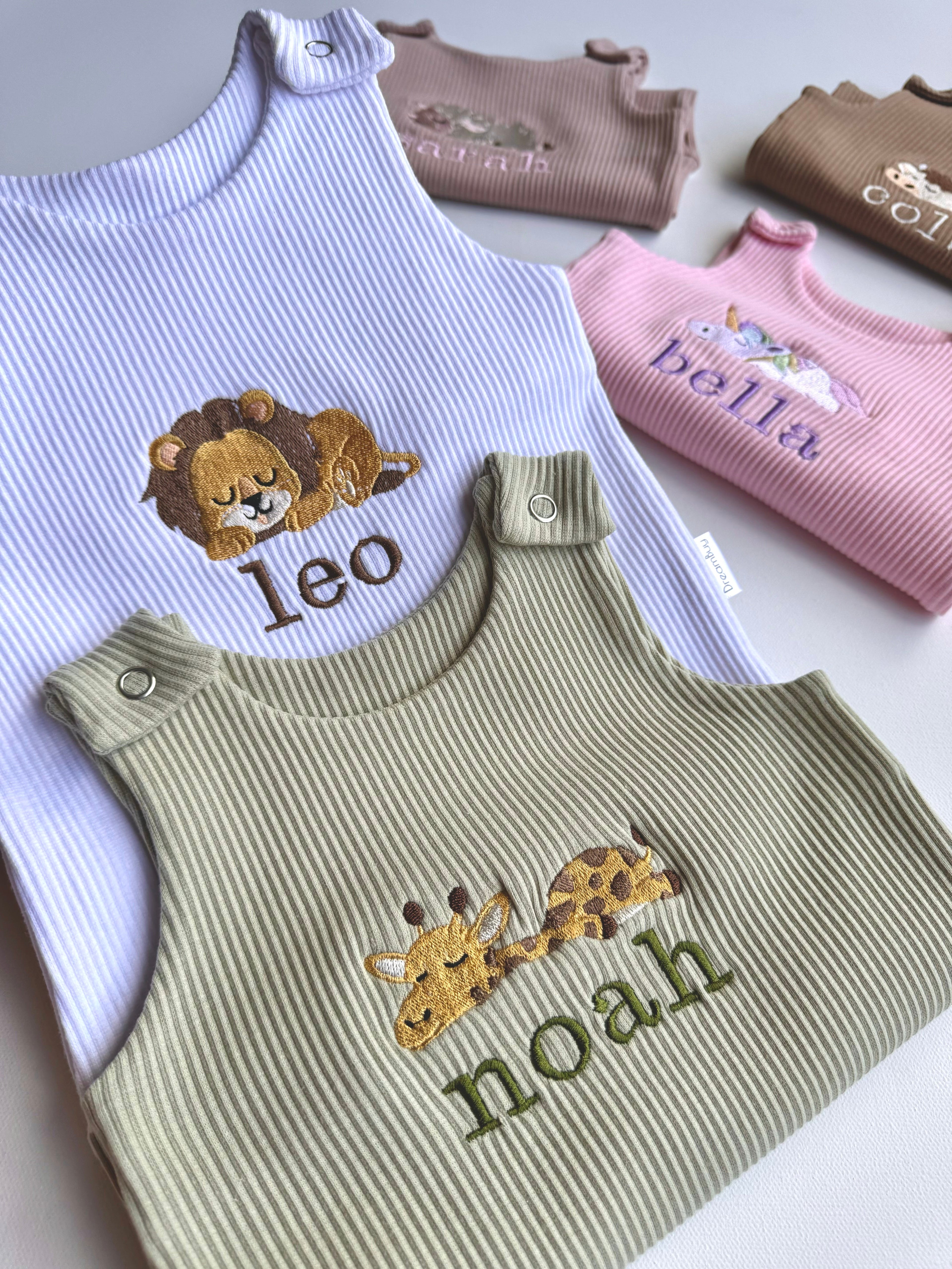 Animal Theme Personalised Dungarees