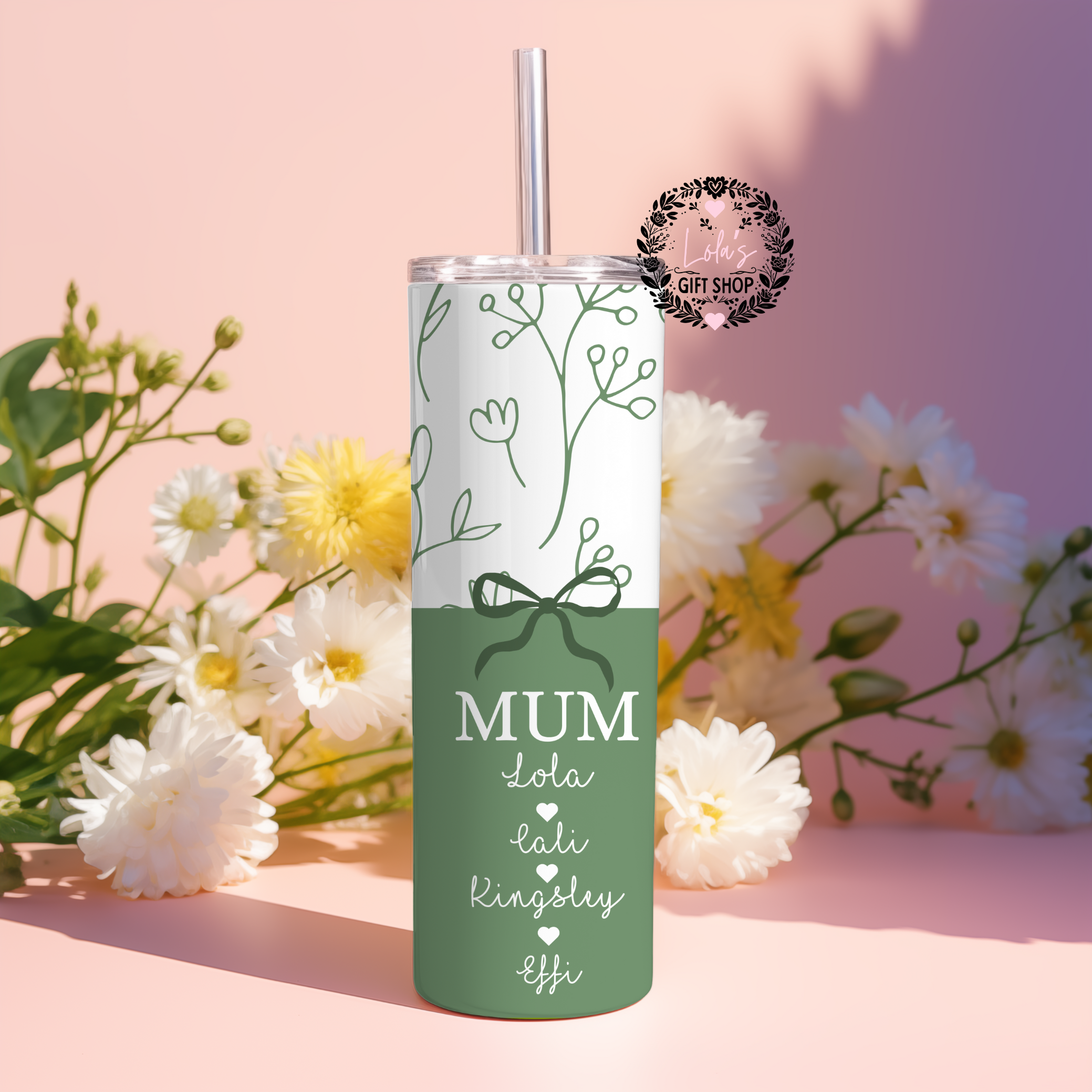 Personalised floral tumblers