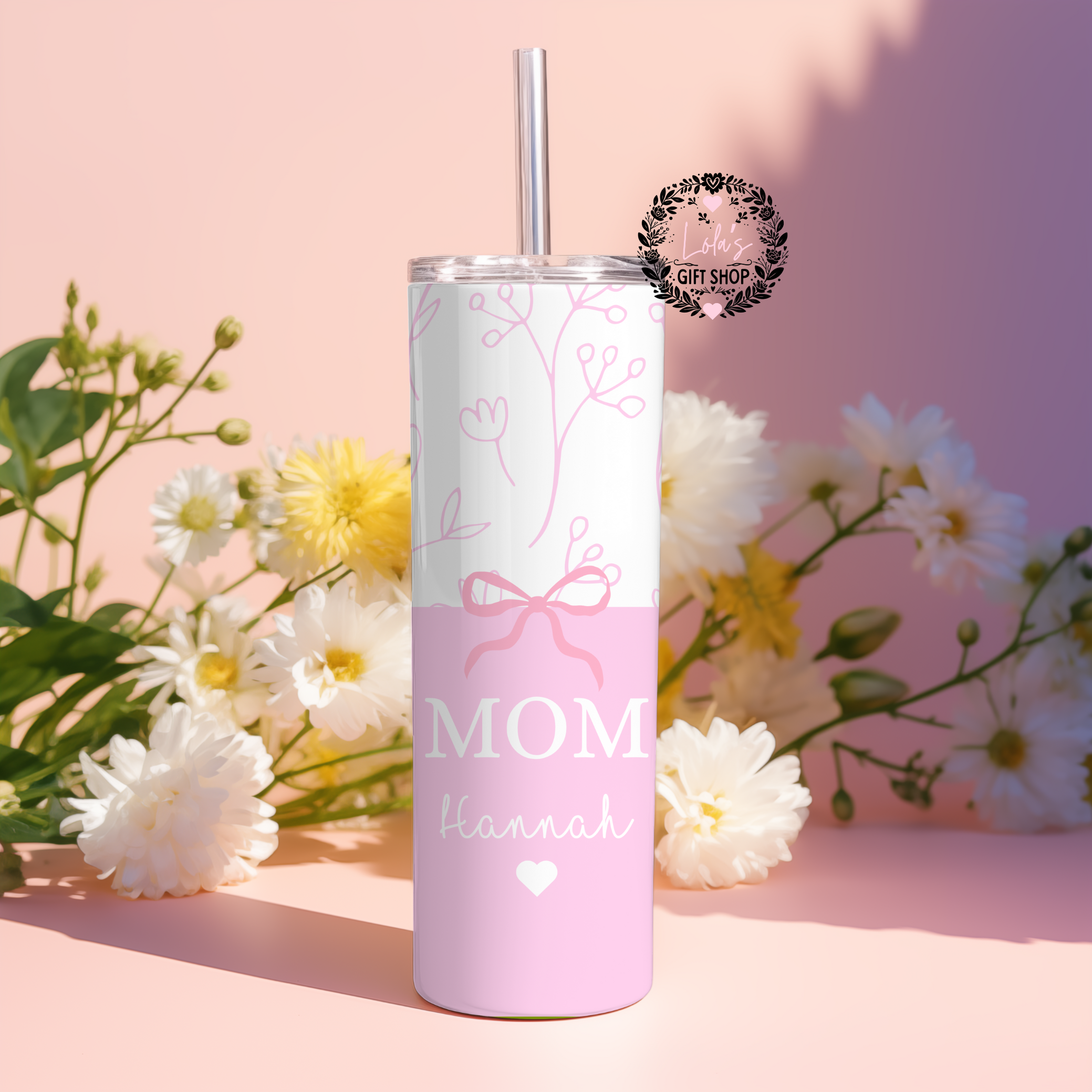 Personalised floral tumblers